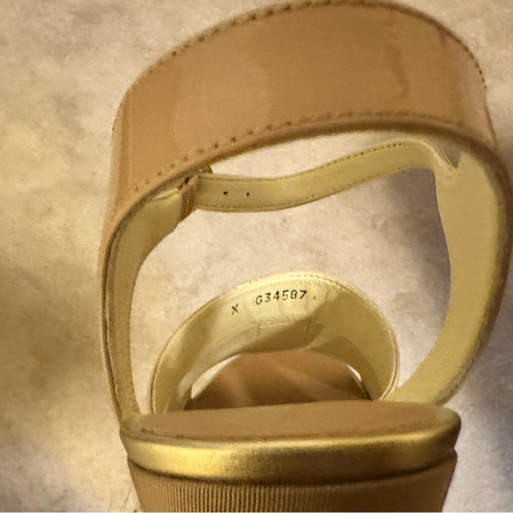 CHANEL Pearl Platform Wedge Sandals Nude Beige-Pink EU size 42 RARE 19P - Picture 10 of 10